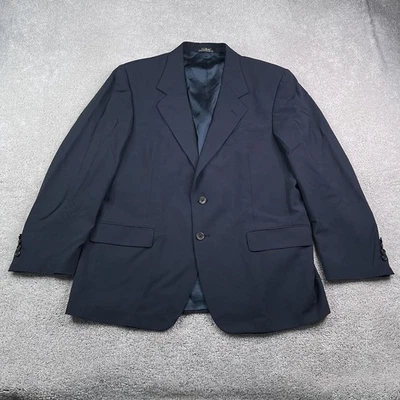 LL Bean Blazer Mens 44 Regular Blue Worsted Wool Single Vented Sport Coat Jacket - Image 1 of 4
