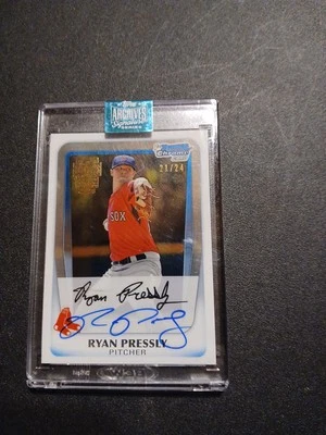 2024 Topps Archives Auto 2011 Bowman Chrome Prospect Ryan Pressly #BCP190 /24 - Image 1 of 2
