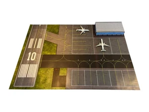 AMS 1/400 & 1/500 Scale Airport And Runway Paper Mat With Terminal - Picture 1 of 5
