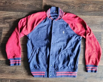 Chaqueta de bombardero de béisbol Polo Ralph Lauren azul marino polar para hombre talla mediana Foto 1 de 4