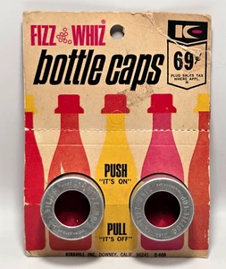 Vintage Fizz Whiz Bottle Caps 2 Pack Kirkhill Inc NOS - Picture 1 of 3