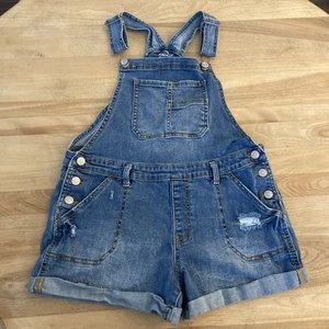 Girls Jordache overalls overall shorts blue denim junior size 14–16 Y2K - Picture 1 of 7