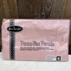 VINTAGE HELENA SPRINGFIELD PINK PERMA- FINA PERCALE PILLOWCASES NEW SEALED. - Picture 1 of 6