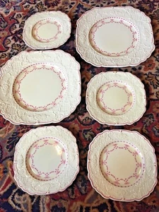 Wow Selten! 6 quadratische Wedgwood Kaiserin Teller 2 Abendessen 4 Dessert - Bild 1 von 7