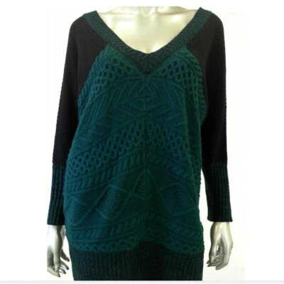 Женский свитер One A XL зеленый черный вязаный пуловер двухцветный - Изображение 1 из 3