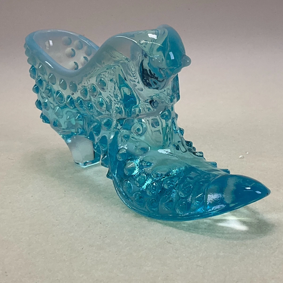 FENTON 花柄 CAT 眠り猫 フェントン ブルーオパールガラス 置物 FENTON