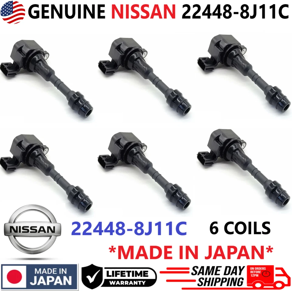 Bobinas de encendido originales Nissan x6 para Nissan e Infiniti 2001-2019, 22448-8J11C Foto 1 de 4