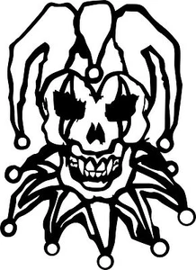 Jester Clown Skull Motorcycle Biker Car Truck Window Vinyl Decal Sticker - Bild 1 von 2