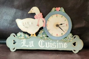 Vintage French "La Cuisine" Kitchen Wall Clock, Hand-Painted/Enameled Metal, EUC - Picture 1 of 9