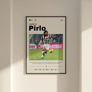 Andrea Pirlo poster, Juventus art, soccer print fan gift, Pirlo Juve fan art - Picture 1 of 10
