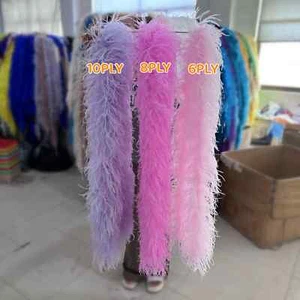 4 6 8 10 PLY Ostrich Feather Boa Shawl Fluffy Feathers Scarf Plume Hottest Cozy - Picture 1 of 37