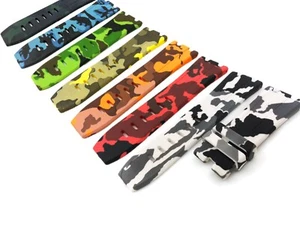 28 mm Kautschuk Camouflage Armband passt AUDEMARS PIGUET Uhren Silber Schnalle - Bild 1 von 25