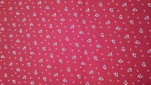 SPRINGS MAROON SMALL BLUE FLORAL PRINT FABRIC COTTON 1 YD 44" FREE SHIPPING - Picture 1 of 3