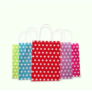 Pack de 12 Bolsas Regalo Diseño Lunares Blancos Varios Colores y Tamaños Disponibles - Imagen 1 de 7