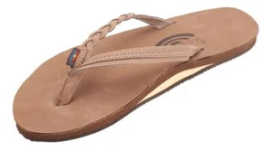 Woman Rainbow Flirty Braidy Single Layer Premier Leather 301ALTSB Dark Brown New - Picture 1 of 8