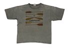 Vintage Harborside Graphics Men's Gray Canoe T-Shirt Size Large USA