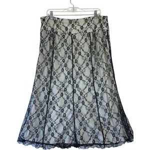 Vtg Women’s Whimsigoth Black Lace Overlay Maxi skirt A Line size 14 Fairy Y2K - Picture 1 of 7
