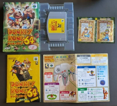 Donkey Kong 64 - Nintendo 64 Japanese- Tested & Working. CIB with unopened cards - Image 1 of 4