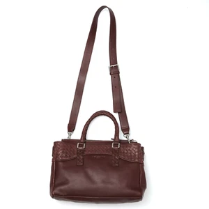 Liebeskind Burgandy Brown Leather Crossbody Shoulder Satchel - Picture 1 of 5
