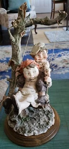 HTF EARLY SIGNED GIUSEPPE ARMANI 14" BOYS ON SWING GULLIVERS WORLD SCULPTURE  - Picture 1 of 12