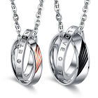 2020 Stainless Steel Round Ring Eternal Love Pendant Couples Promise Necklace