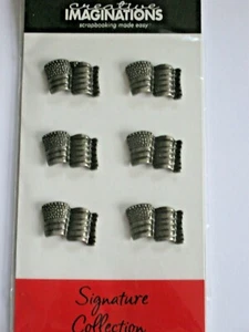 6 BRADS "WAVING FLAG" MADE OF METAL FOR CARDS OR SCRAPBOOKING PROJECTS - Picture 1 of 4