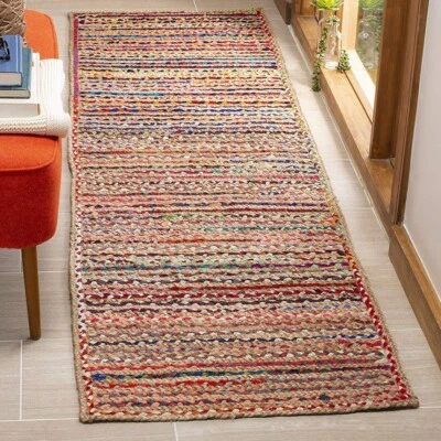Rug 100% Natural Cotton Jute Braided Reversible Carpet Living Modern Area Rug - Image 1 of 4