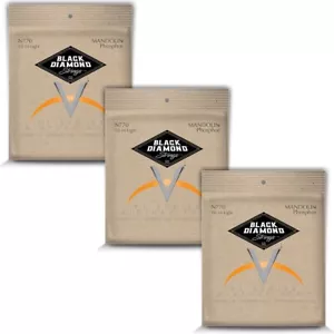Black Diamond Mandolin Strings 3 Sets Phosphor Bronze Loop End .010-.034 - Picture 1 of 5