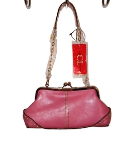 CHINESE LAUNDRY Pink Kiss Chain Shoulder Bag Handbag Inside Zip & Slip Pocket  - Picture 1 of 7