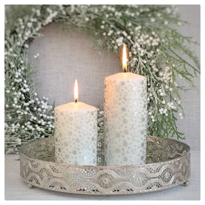 Set Of 3 Candle Plates Silver Mirror Tea light Tray Display Dish Home Decor Gift - Picture 1 of 5