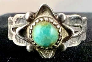 Vintage Old Bell Trading Post Small Child Baby Sterling Turquoise Ring Size 3.75 - Picture 1 of 6