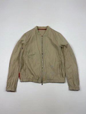 Chaqueta bomber básica de algodón/metal Prada Sport con lengüeta roja Foto 1 de 4