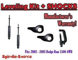 1" - 3" Torsion Leveling Keys + Shocks + TOOL FOR 02 - 05 Dodge RAM 1500 4x4 4WD - Foto 1 di 1
