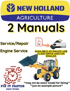 NUEVA RETROEXCAVADORA HOLLAND B110B SERVICIO MANUAL MOTOR TALLER REPARACIÓN PDF USB - Imagen 1 de 7