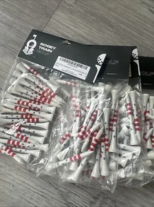 100 Pcs  2 3/4 inches 70 mm Wooden Golf Tees USA American Flag Bogey Train - Picture 1 of 3