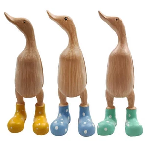 Duck Sculpture Unique Design Spotted Wellies Boots Resin Duck Figurine Statue - Picture 1 of 20