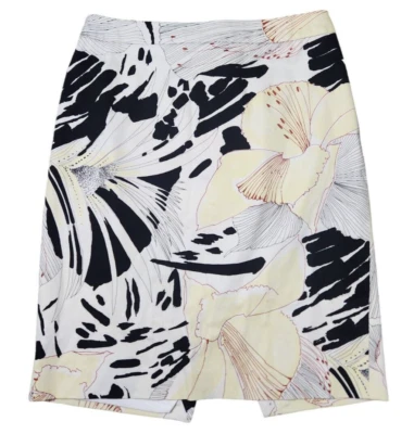 Falda Elie Tahari Mujer Talla 4 Floral Espalda Cremallera Forrada Algodón Foto 1 de 4