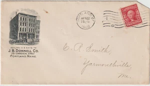 Portland ME 1908 Annulla Illust Advt Cover JB Donnell Co Grocers (h242) - Foto 1 di 2