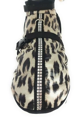 Raincoat XS S M Dog Coat Water Repellent Fabric Leopard Glitter Dog - Image 1 of 3