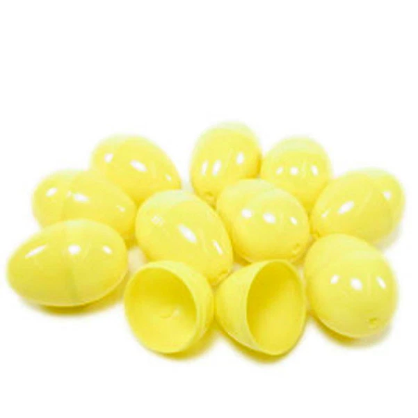 50 EMPTY YELLOW PLASTIC EASTER VENDING EGGS 2.25 INCH, BEST PRICE FASTEST SHIP!! - Image 1 of 1