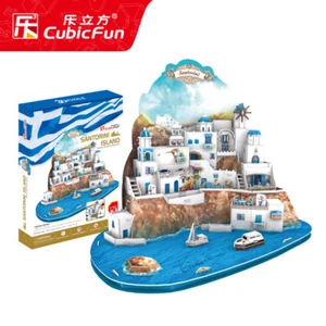 CubicFun AEGEAN SEA SANTORINI ISLAND 3D Puzzle Construction Bricks Set Toys - Picture 1 of 14