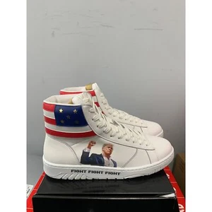 Donald Trump Fight weiße Sneaker High Top Größe 10 BRANDNEU - Bild 1 von 6