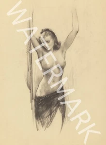 Nude With Lifted Arms - Gil Elvgren - Classic Image - 10x8 Photo Print - Bild 1 von 1