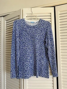 J. McLaughlin Lenny Sweater White/Nvy/Yellow Celandine Floral Pullover Sz M - Picture 1 of 8