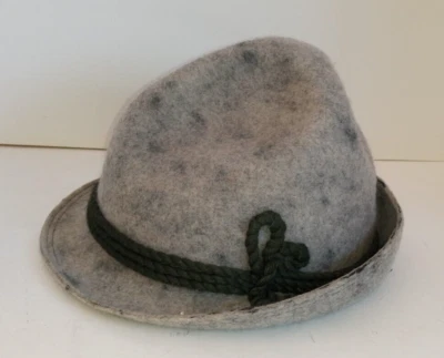 Chapéu de caça alpino tradicional alemão vintage de lã Bayerpischer Walk-Loden - Imagem 1 de 4