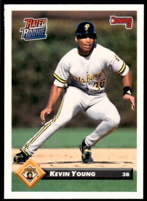 1993 Donruss Rated Rookies 452 Kevin Young Pittsburgh Pirates Baseball Card - Image 1 of 2