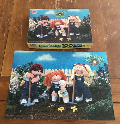 VINTAGE 1984 Cabbage Patch Kids GARDENING Jigsaw PUZZLE 100 Pieces With Box - Image 1 of 4