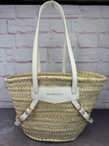 Givenchy Raffia Straw Beige White Women Bucket Summer Bag - Picture 1 of 13