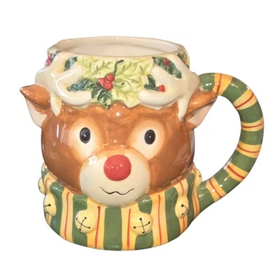 Certified Int'l Vintage Susan Winget 'Tis the Season Rudolph 20oz Christmas Mug - Image 1 of 4