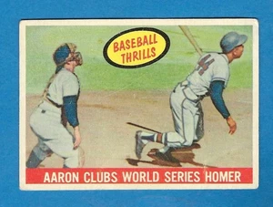 1959 Topps HOF Hank Aaron Milwaukee Braves Clubs World Series Homer #467 - Picture 1 of 2
